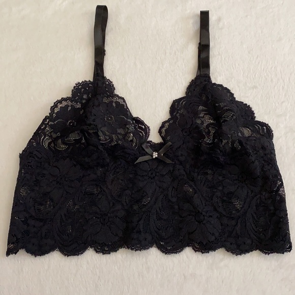 {VTG} Andrea Kristoff for Escanté | Lace Triangle Longline Bralette Bra 543 (L) - Picture 6 of 16
